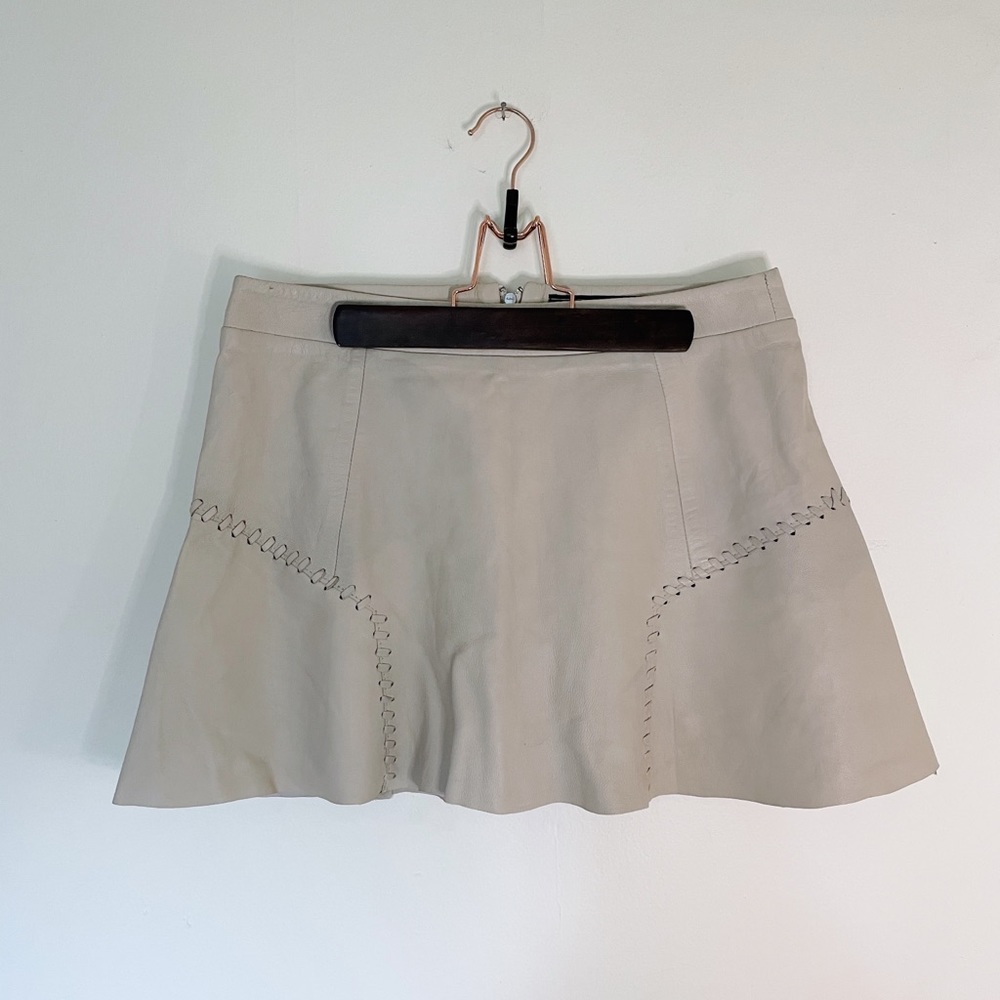 Zara genuine Leather mini skirt